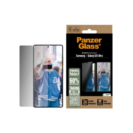 PanzerGlass Privacy Screen Protector Samsung Galaxy S25 Ultra , Ultra-Wide Fit , PanzerGlass