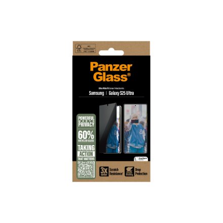 PanzerGlass Privacy Screen Protector Samsung Galaxy S25 Ultra , Ultra-Wide Fit , PanzerGlass