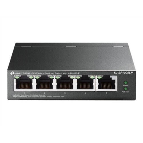 TP-LINK , Switch , TL-SF1005LP , Unmanaged , Desktop , 10/100 Mbps (RJ-45) ports quantity 5 , Power over Ethernet (PoE) ports quantity 4 , Power supply type External