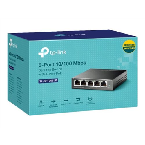 TP-LINK , Switch , TL-SF1005LP , Unmanaged , Desktop , 10/100 Mbps (RJ-45) ports quantity 5 , Power over Ethernet (PoE) ports quantity 4 , Power supply type External