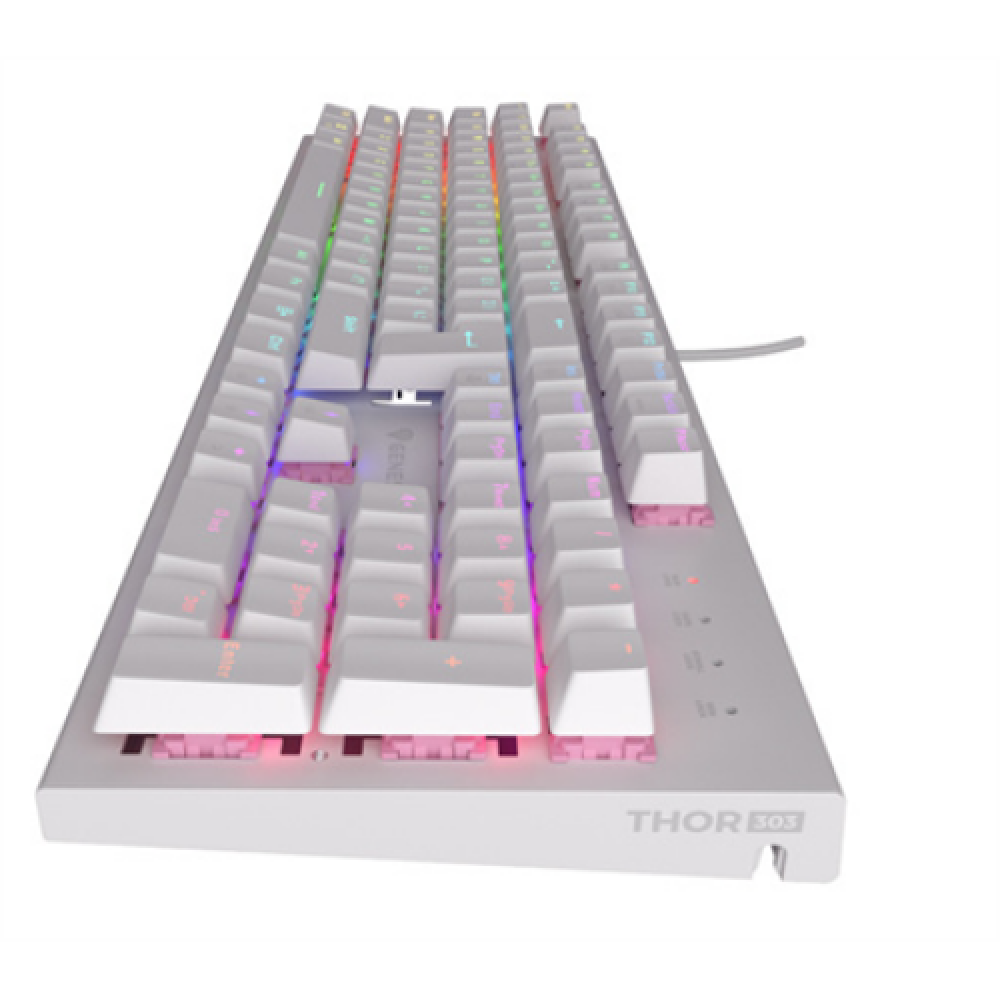 Genesis THOR 303 , Mechanical Gaming Keyboard , Wired , US , White , USB Type-A , Outemu Peach Silent