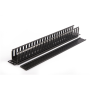 SOMI Networks , 19“ Cable Management Bar with Plastic Duct and Cover , CMB-04 , Black , Ring Diameter 45x50mm