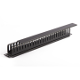 SOMI Networks , 19“ Cable Management Bar with Plastic Duct and Cover , CMB-04 , Black , Ring Diameter 45x50mm