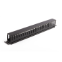 SOMI Networks , 19“ Cable Management Bar with Plastic Duct and Cover , CMB-04 , Black , Ring Diameter 45x50mm