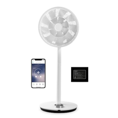 Duux , Smart Fan , Whisper Flex Smart with Battery Pack , Stand Fan , White , Diameter 34 cm , Number of speeds 26 , Oscillation , 2-22 W , Remote control , Timer