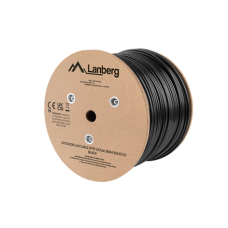 Lanberg Lan Cable Cat.6A SFTP 305M Solid Outdoor CU Black Fluke Passed , LCS6-21CU-0305-BK
