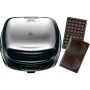 SW341D TEFAL , Sandwich Maker , SW341D12 Snack Time , 700 W , Number of plates 2 , Stainless Steel/Black