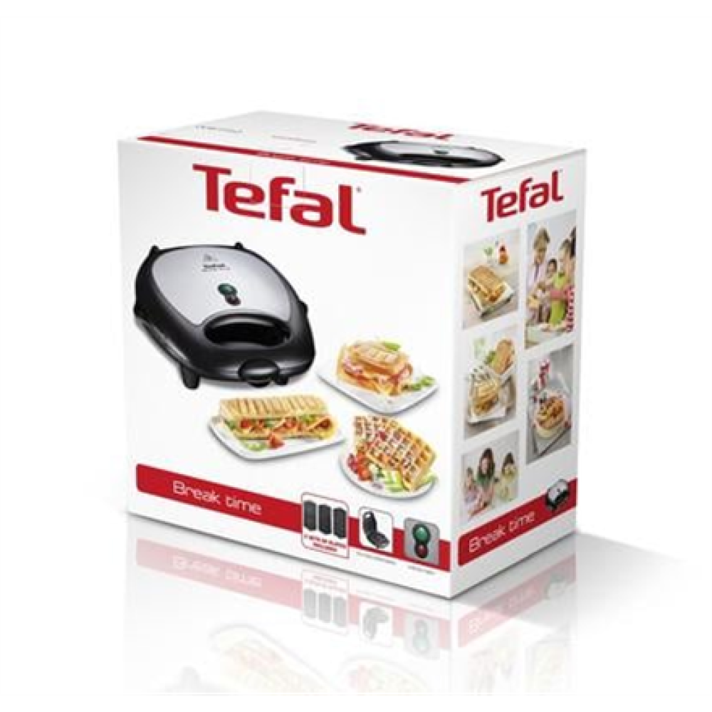 SW341D TEFAL , Sandwich Maker , SW341D12 Snack Time , 700 W , Number of plates 2 , Stainless Steel/Black