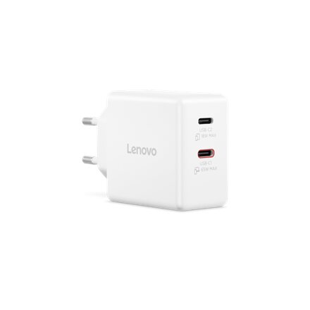 Lenovo Dual USB-C 65W GaN Charger , Charger , USB-C , 65 W