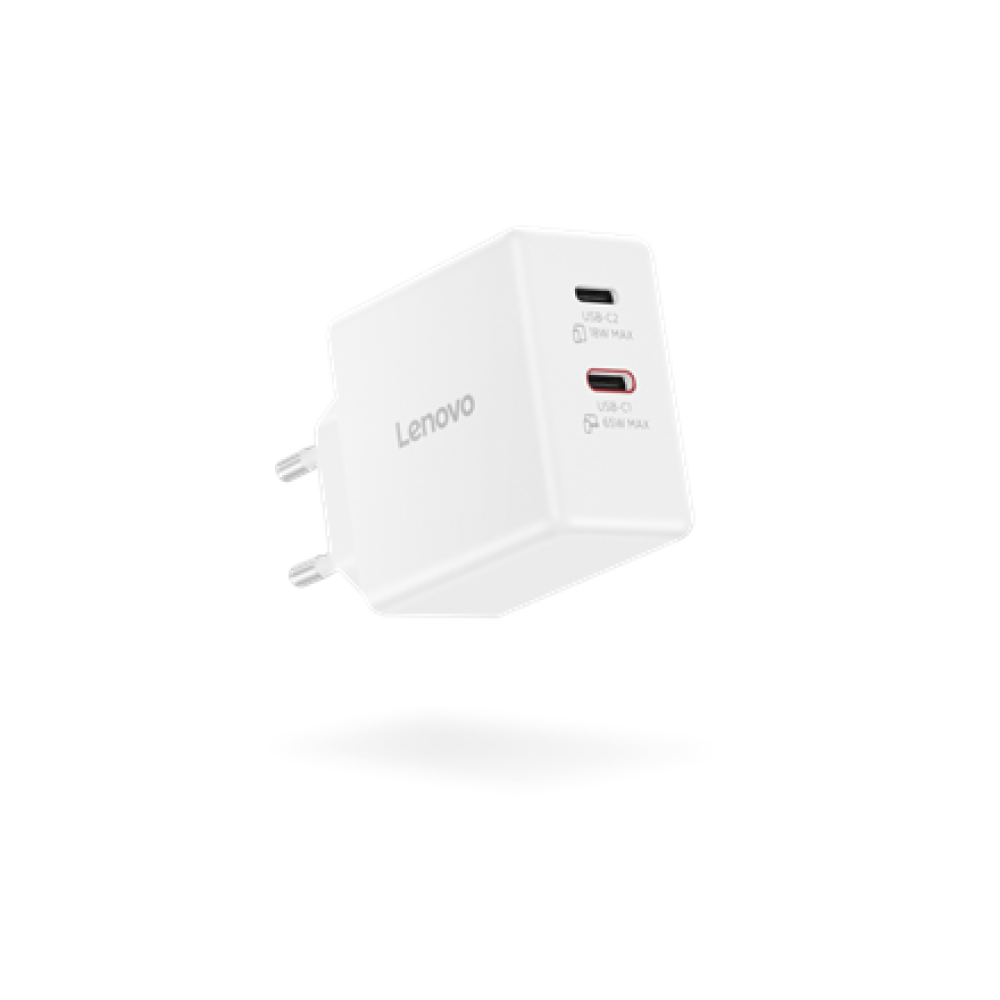 Lenovo Dual USB-C 65W GaN Charger , USB-C , 65 W , Charger