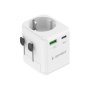 Gembird Grounded universal travel power adapter, 20 W , TPA-EU1A1C20-01-W