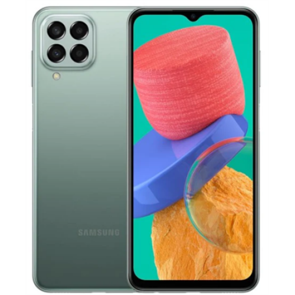 Samsung Galaxy M33 M336B Green, 6.6 , TFT LCD, 1080 x 2408, Exynos 1280 (5 nm), Internal RAM 6 GB, 128 GB, MicroSDXC, Dual SIM, Nano-SIM, 3G, 4G, 5G, Main camera 50+5+2+2 MP, Secondary camera 8 MP, Android, 12, 5000 mAh