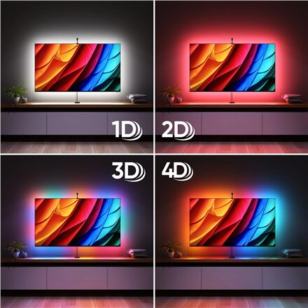 Nanoleaf 4D V2 TV Screen Mirror + Light Strips Kit (for TV & Monitor up to 65) , 24 W , Multicolor RGB