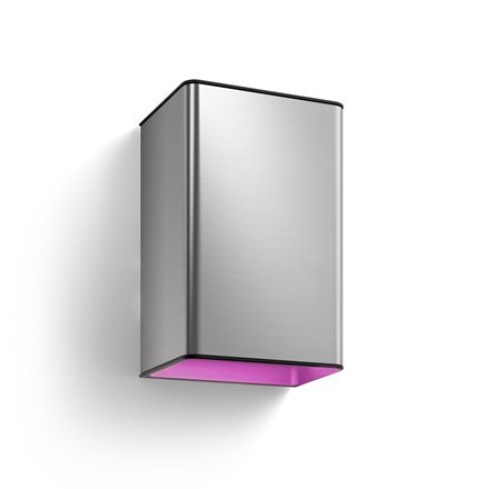 Philips Hue WCA Resonate Outdoor Wall Lantern, Inox , 8 W , 2000-6500 Hue White Colour Ambiance