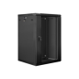 Lanberg , Rack cabinet 19 wall-mount 18U/600x600 (flat pack) with glass door , WF01-6618-10B , Black