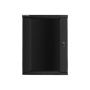 Lanberg , Rack cabinet 19 wall-mount 18U/600x600 (flat pack) with glass door , WF01-6618-10B , Black