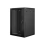 Lanberg , Rack cabinet 19 wall-mount 18U/600x600 (flat pack) with glass door , WF01-6618-10B , Black