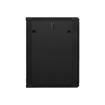 Lanberg , Rack cabinet 19 wall-mount 18U/600x600 (flat pack) with glass door , WF01-6618-10B , Black