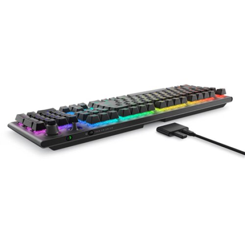 Dell , Alienware Tri-Mode AW920K , Wireless Gaming Keyboard , Wireless , Bluetooth , RGB LED light , Wireless connection , US , CHERRY MX Red , Dark Side of the Moon