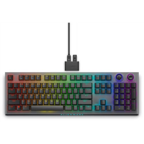 Dell , Alienware Tri-Mode AW920K , Wireless Gaming Keyboard , Wireless , Bluetooth , RGB LED light , Wireless connection , US , CHERRY MX Red , Dark Side of the Moon