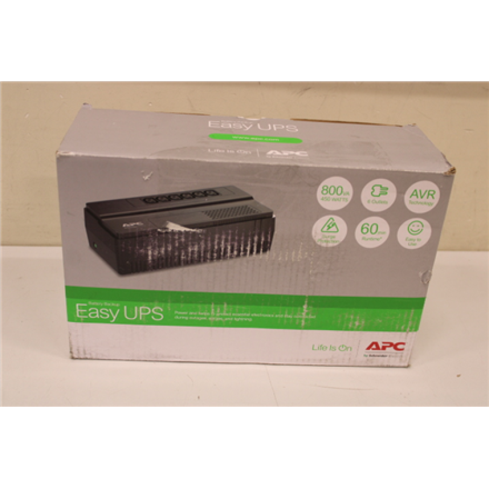 SALE OUT. APC Easy UPS, 800VA, floor/wall mounted, 230V, 6x IEC C13 sockets, AVR, Black , Schneider Electric , APC Easy UPS , BV800I , 800 VA , 450 W , DAMAGED PACKAGING