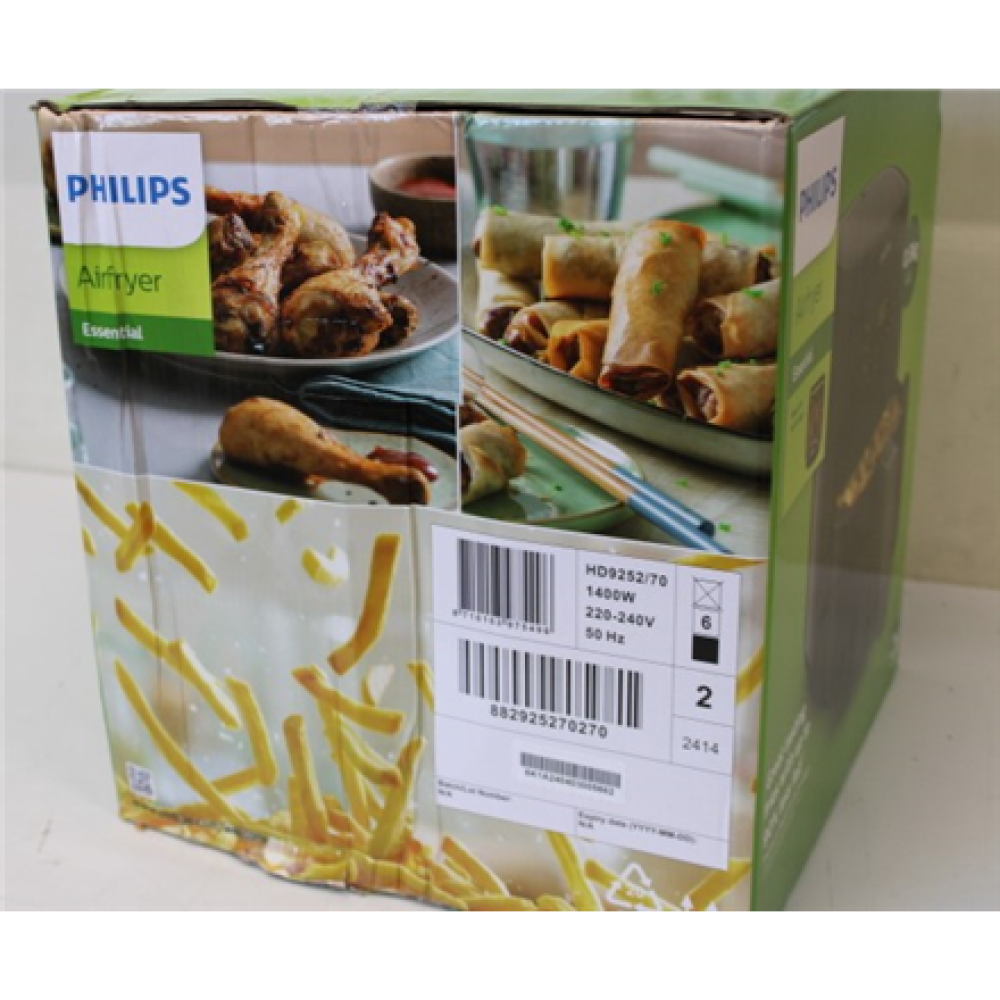 SALE OUT. , Philips , Air Fryer , HD9252/70 , Power 1400 W , Capacity 4.1 L , Black/Silver , DAMAGED PACKAGING