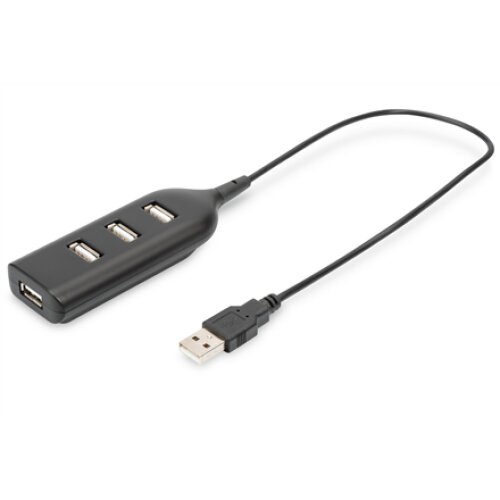 Digitus , USB 2.0 Hub, 4-Port, Bus Powered 4 X USB A/F AT Connected Cable , AB-50001-1 , USB 2.0 Hub