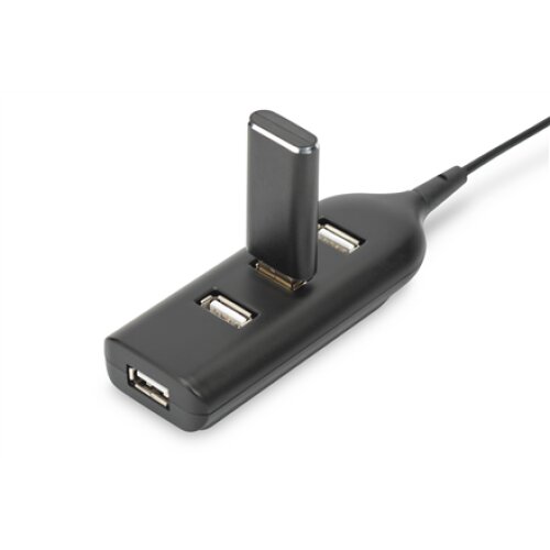 Digitus , USB 2.0 Hub, 4-Port, Bus Powered 4 X USB A/F AT Connected Cable , AB-50001-1 , USB 2.0 Hub