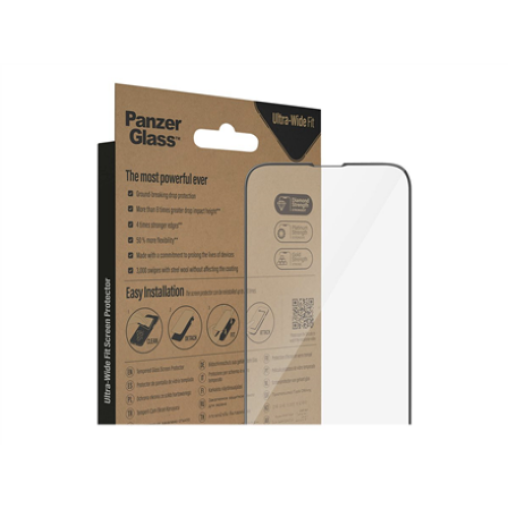 PanzerGlass , Screen protector , Apple , iPhone 14/13/13 Pro , Glass , Transparent , Ultra-Wide Fit