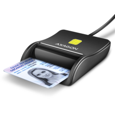AXAGON Compact desktop USB contact Smart/ID card reader with long, USB-A cable , CRE-SM3N