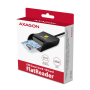 AXAGON Compact desktop USB contact Smart/ID card reader with long, USB-A cable , CRE-SM3N