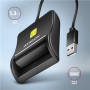 AXAGON Compact desktop USB contact Smart/ID card reader with long, USB-A cable , CRE-SM3N