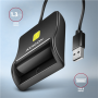 AXAGON Compact desktop USB contact Smart/ID card reader with long, USB-A cable , CRE-SM3N