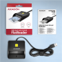 AXAGON Compact desktop USB contact Smart/ID card reader with long, USB-A cable , CRE-SM3N