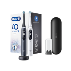 Oral-B Electric toothbrush , iO 7 Duo Pack , Rechargeable , For adults , Number of brush heads included 2 , Number of teeth brushing modes 5 , White/Black Onyx