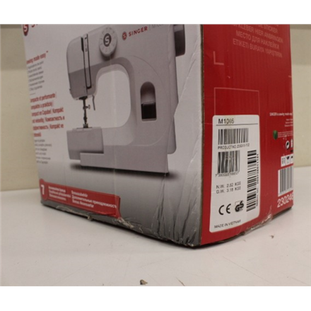 SALE OUT. Singer Sewing Machine , M1005 , Number of stitches 11 , Number of buttonholes 1 , White , DAMAGED PACKAGING