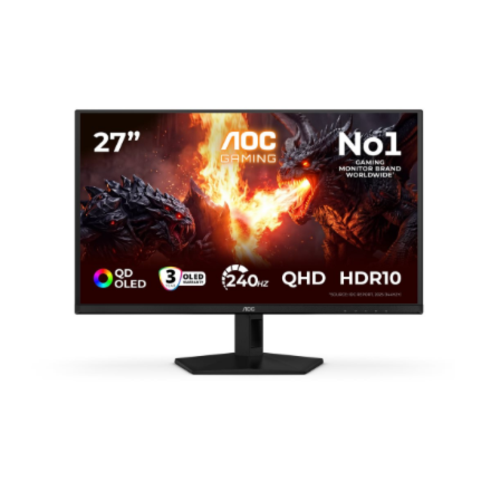 AOC , Q27G41ZDF , 27 , QD-OLED , QHD , 16:9 , 240 Hz , 0.03 ms , 2560 x 1440 pixels , 400 cd/m² , HDMI ports quantity 1 , Black
