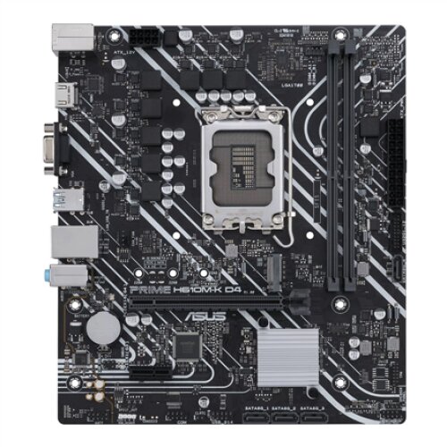 Asus , PRIME H610M-K D4 , Processor family Intel , Processor socket LGA1700 , DDR4 DIMM , Memory slots 2 , Supported hard disk drive interfaces SATA, M.2 , Number of SATA connectors 4 , Chipset Intel H610 , mATX