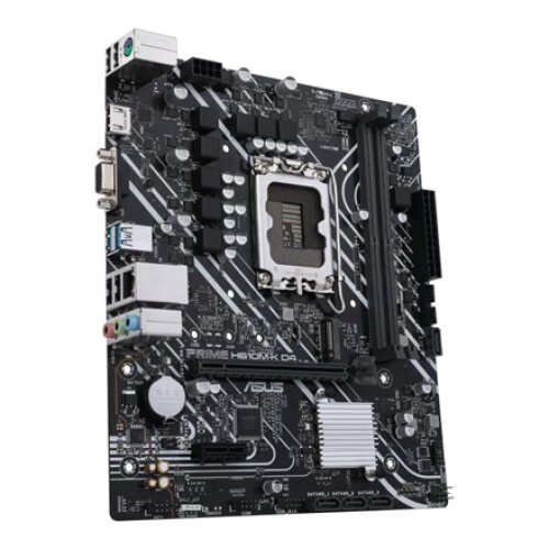 Asus , PRIME H610M-K D4 , Processor family Intel , Processor socket LGA1700 , DDR4 DIMM , Memory slots 2 , Supported hard disk drive interfaces SATA, M.2 , Number of SATA connectors 4 , Chipset Intel H610 , mATX