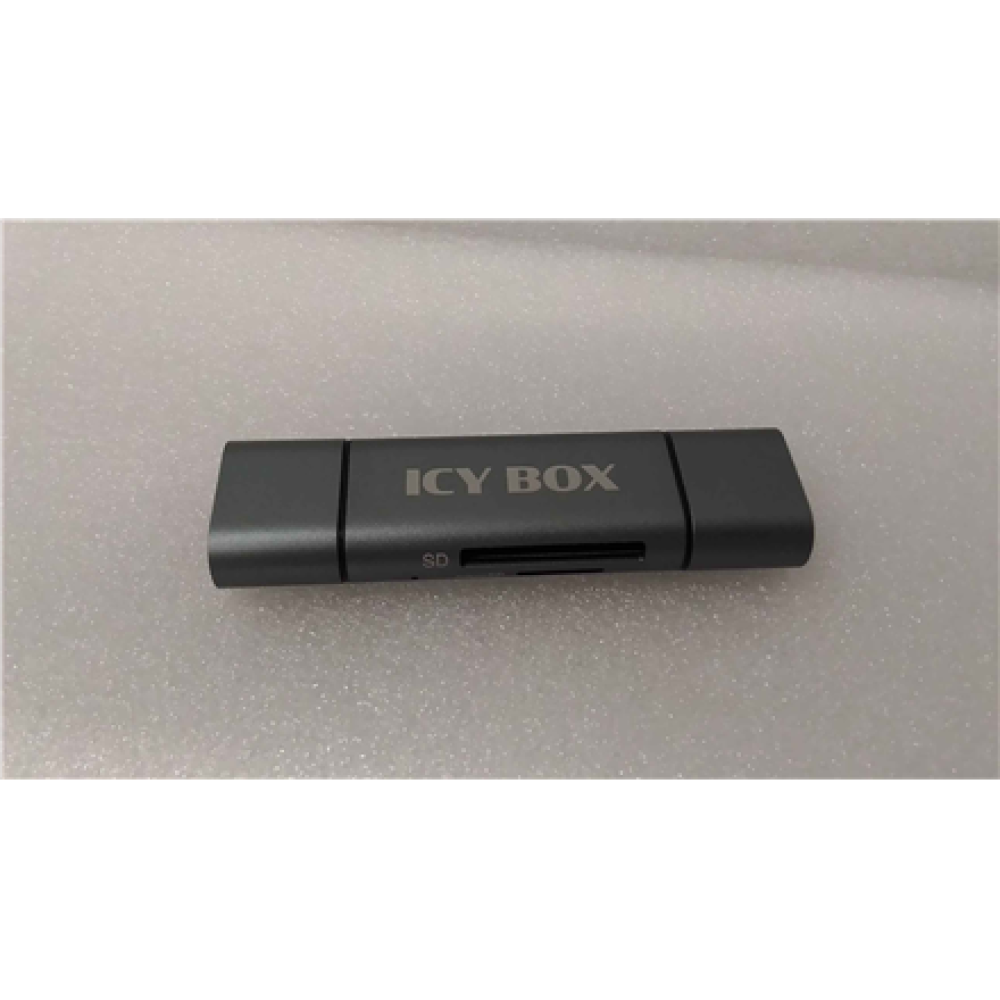 SALE OUT. Icy box IB-CR200-C SD/MicroSD (TF) USB 2.0 card reader with Type-C and -A to micro USB (OTG) interface, anthracite , Raidsonic External card reader with multi-USB connector , USED, REFURBISHED , External , Micro SDHC, Micro SDXC, microSD 3.0 UHS