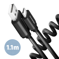 AXAGON Twister Cable, 1.1 m , BUCM-AM20TB , USB Type A to USB Type C