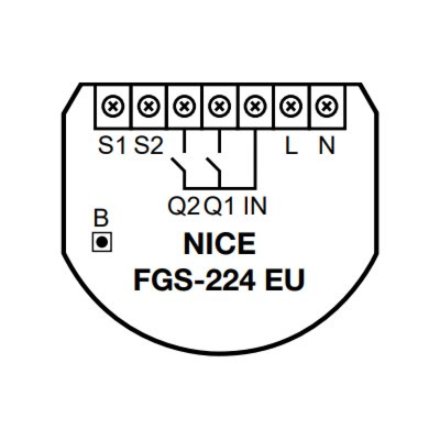 Fibaro Nice 2-Channel Dry Contact ON/OFF Module , FGS-224 EU DoubleSmart-Control