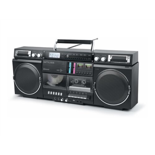 Muse , Ghetto Blasters , M-380 GB , AUX in , Bluetooth , Cassette deck , CD player , Black