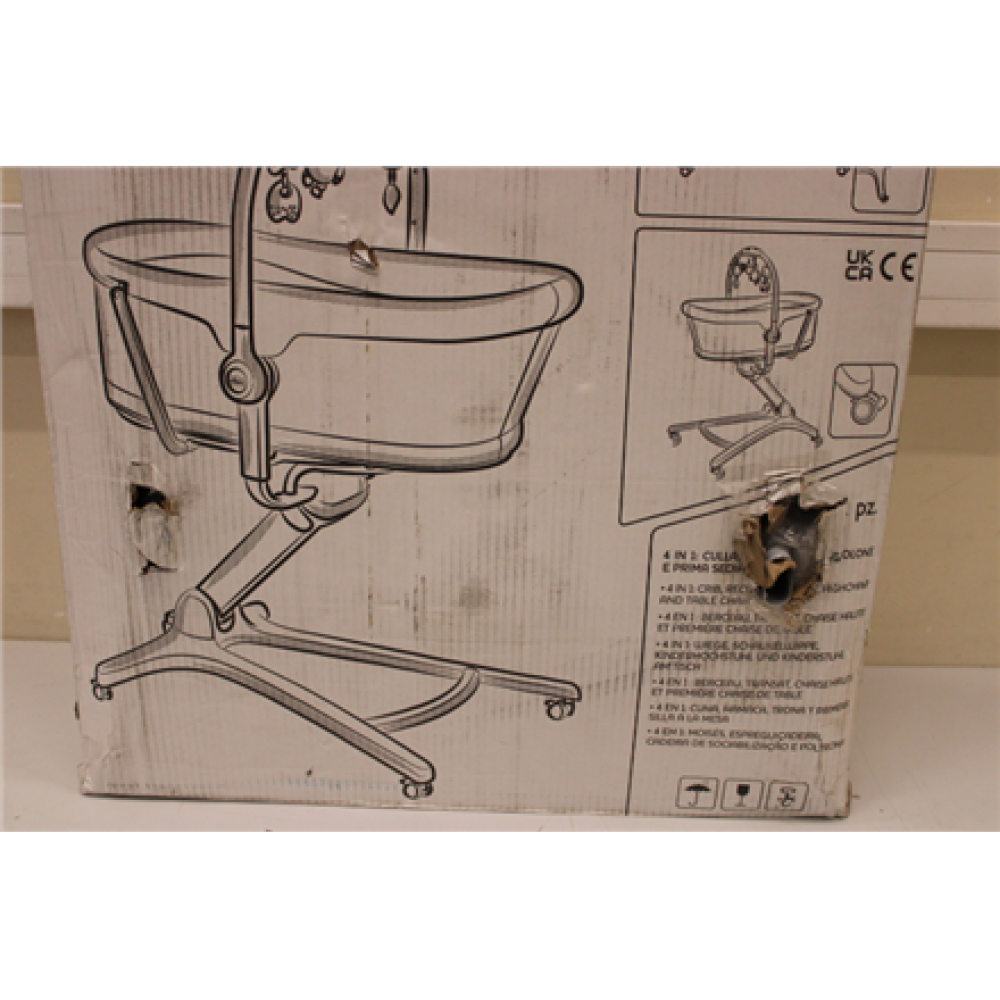 SALE OUT. CHICCO Baby Hug 4 in 1 Glacial Multifunctional Crib, Gray , Chicco , DAMAGED PACKAGING, SCRATCHED ON LEGS