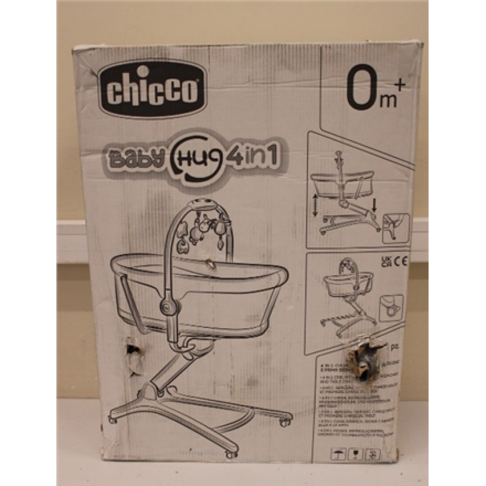 SALE OUT. CHICCO Baby Hug 4 in 1 Glacial Multifunctional Crib, Gray , Chicco , DAMAGED PACKAGING, SCRATCHED ON LEGS