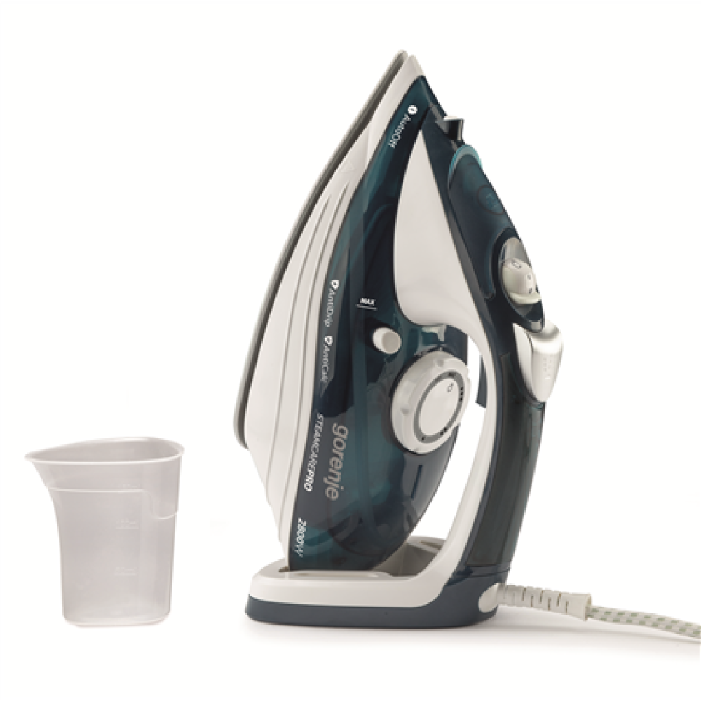 Gorenje , Steam Iron , SIH2800TQC , Steam Iron , 2800 W , Water tank capacity 350 ml , Continuous steam 35 g/min , Steam boost performance 100 g/min , Turquoise/White