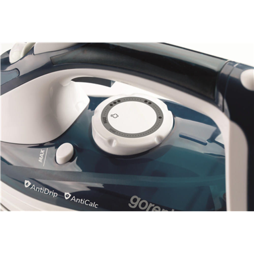 Gorenje , Steam Iron , SIH2800TQC , Steam Iron , 2800 W , Water tank capacity 350 ml , Continuous steam 35 g/min , Steam boost performance 100 g/min , Turquoise/White