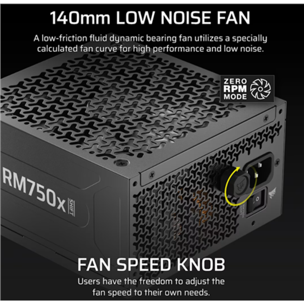 Corsair Fully Modular ATX Power Supply (EU) , RM750x SHIFT , 750 W , Black