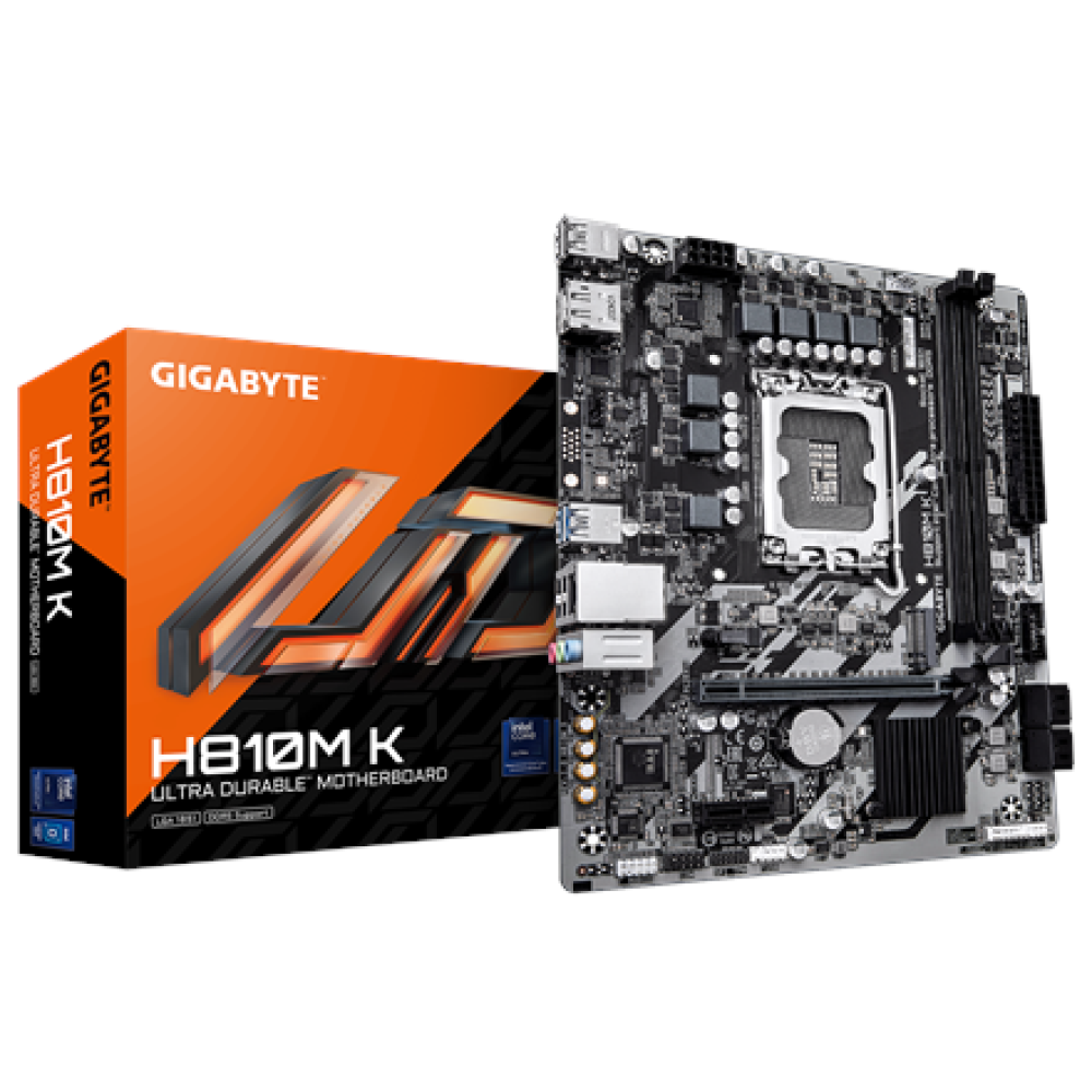 Gigabyte H810M K , Processor family Intel , Processor socket LGA1851 , DDR5 , Supported hard disk drive interfaces M.2, SATA , Number of SATA connectors 4