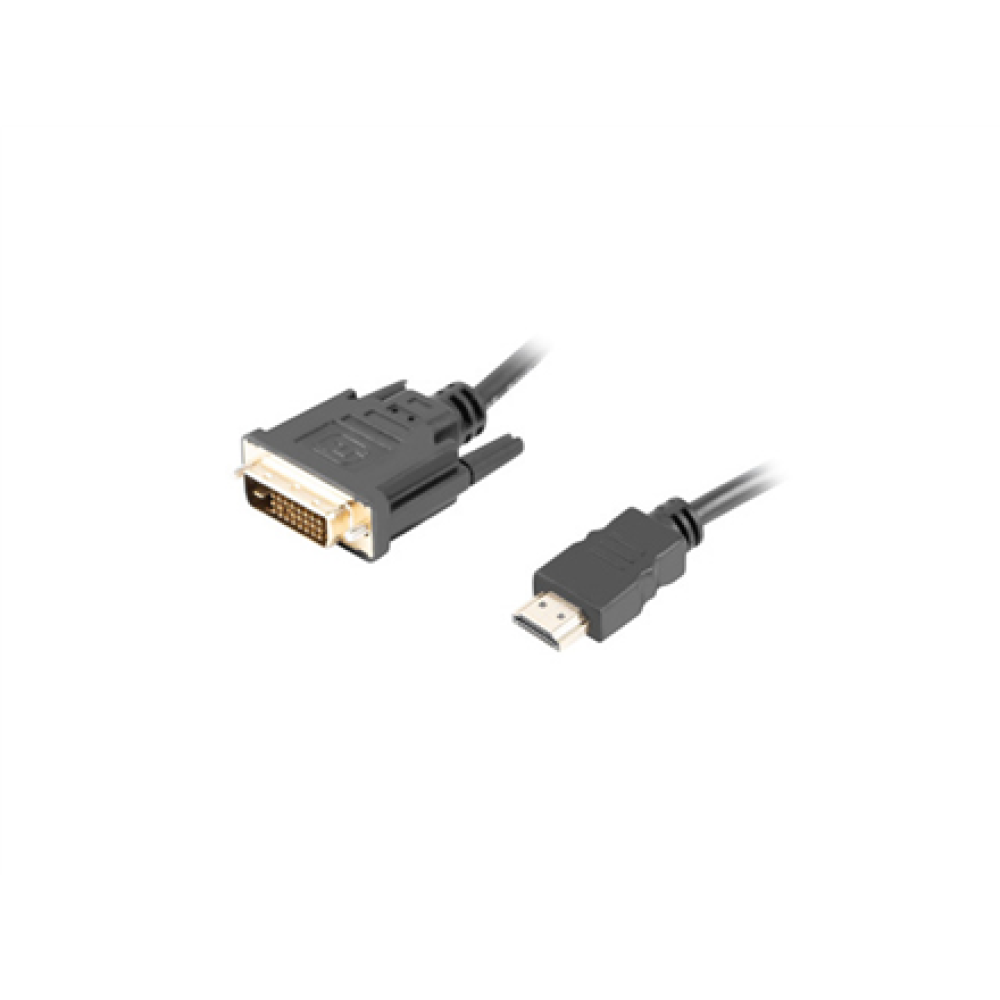 Lanberg HDMI to DVI-D Cable Dual Link with Gold-Plated 4K Connectors , CA-HDDV-20CU-0018-BK , HDMI to DVI-D , 1.8 m